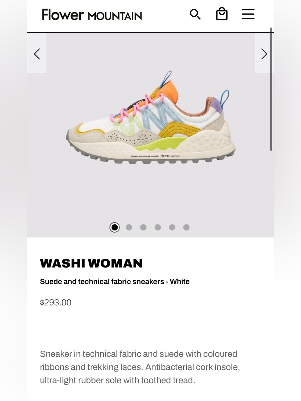 NWT Flower Mountain Washi Sneakers in Beige/White/Multi - Picture 2 of 16